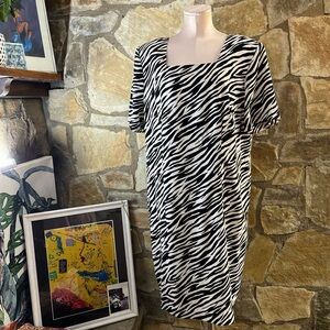 Sag Harbor Zebra Print Dress – Size 20W